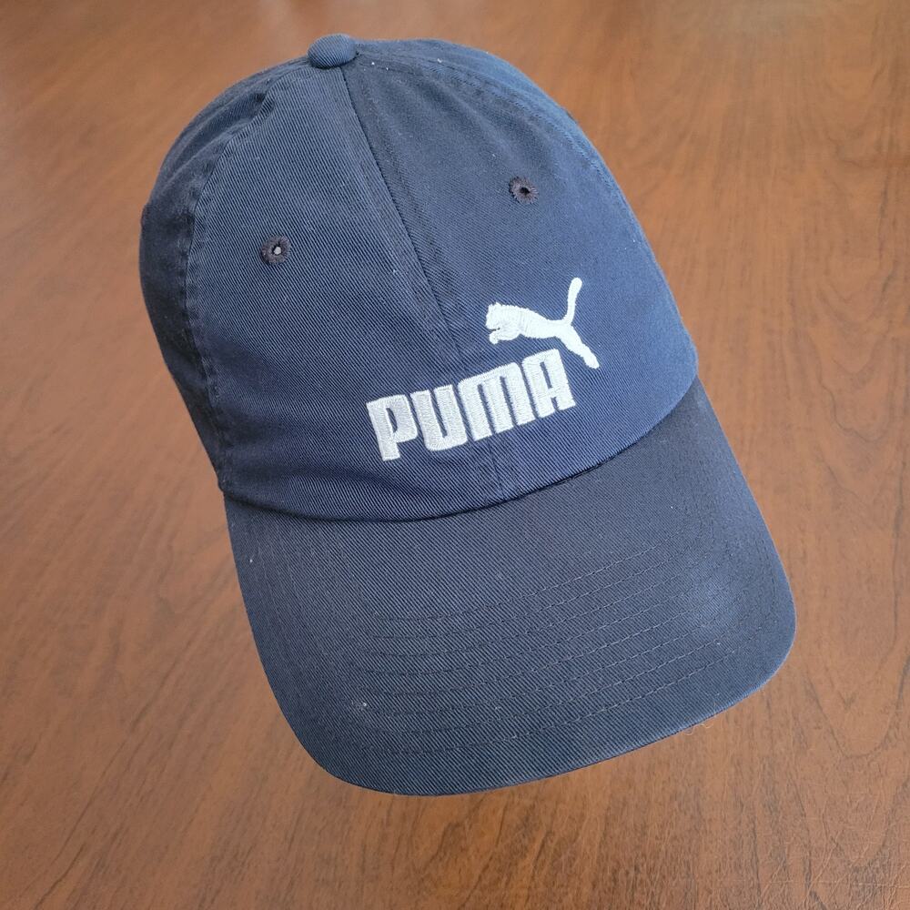 Puma Logo Black White Adjustable Hat Cap One size fits most
